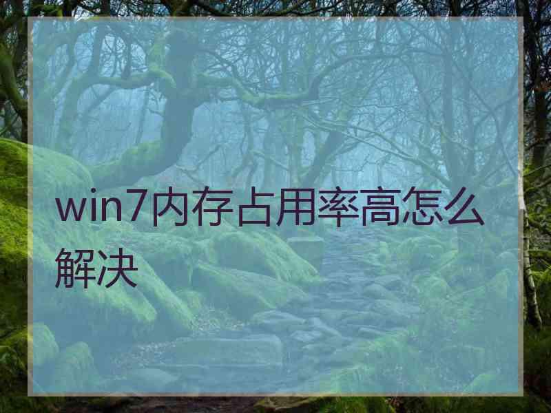 win7内存占用率高怎么解决