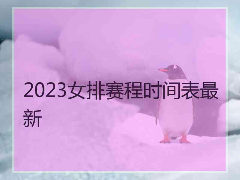 2023女排赛程时间表最新