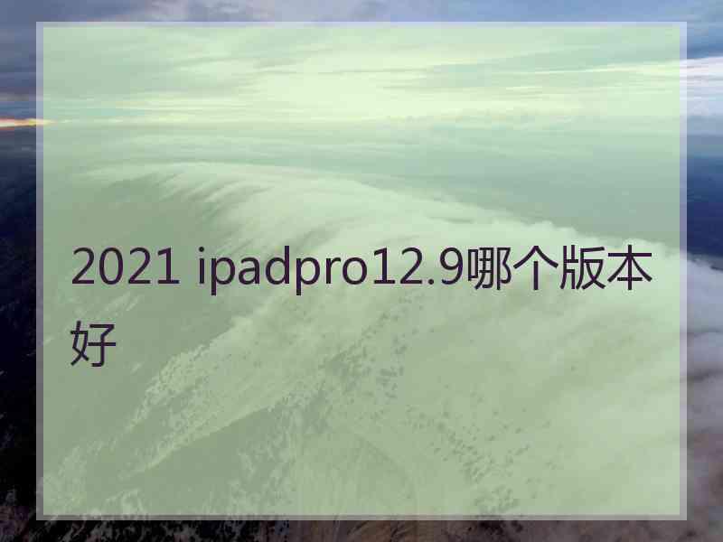 2021 ipadpro12.9哪个版本好