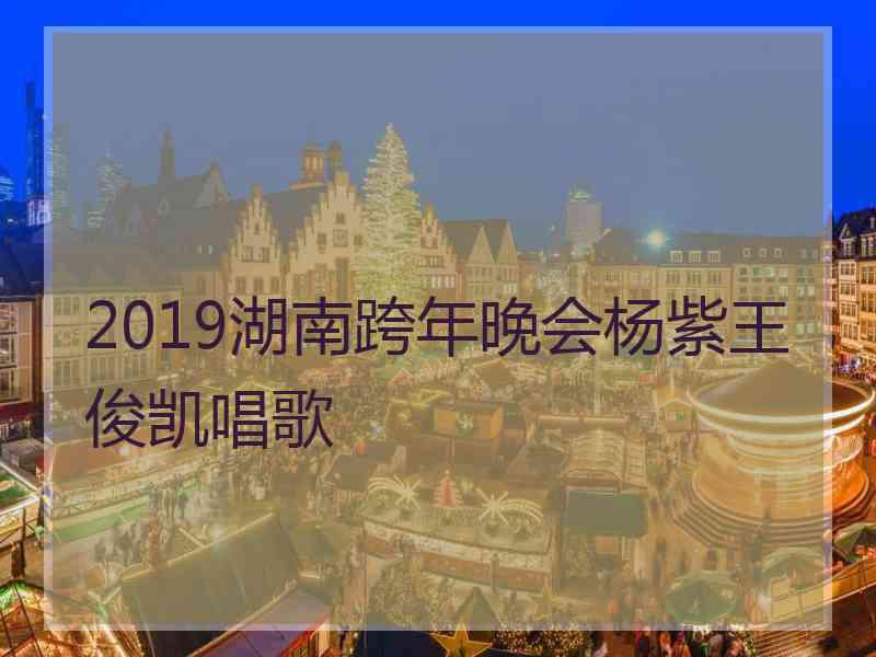 2019湖南跨年晚会杨紫王俊凯唱歌