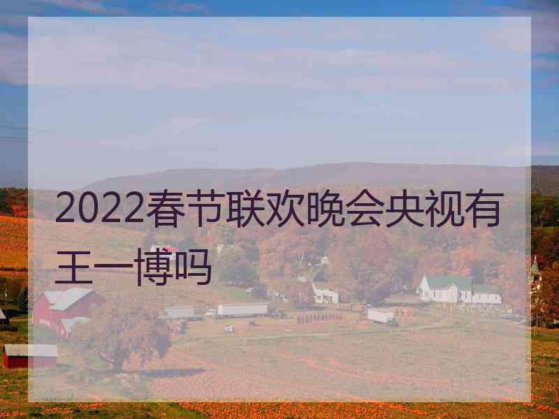 2022春节联欢晚会央视有王一博吗