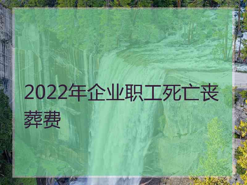 2022年企业职工死亡丧葬费