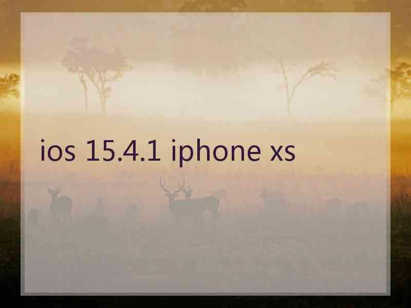 ios 15.4.1 iphone xs