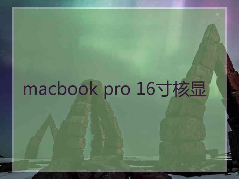 macbook pro 16寸核显