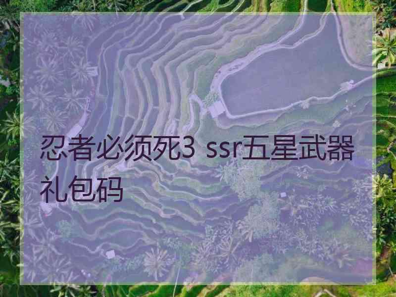 忍者必须死3 ssr五星武器礼包码