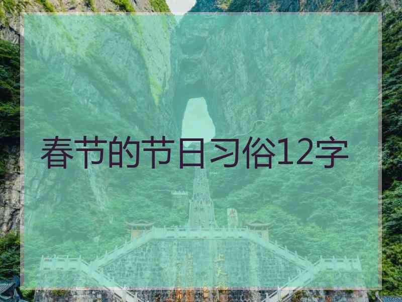 春节的节日习俗12字