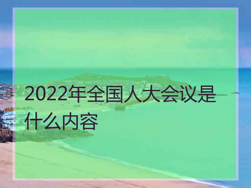 2022年全国人大会议是什么内容