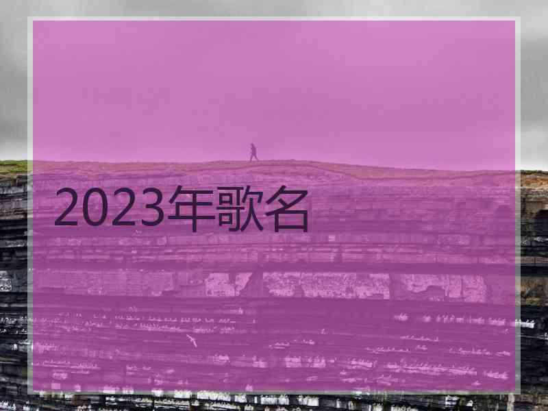 2023年歌名