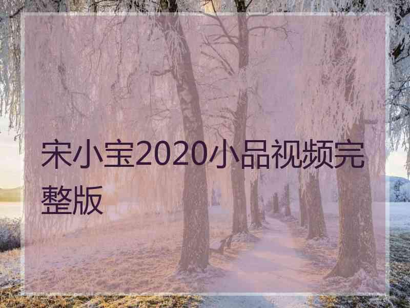 宋小宝2020小品视频完整版