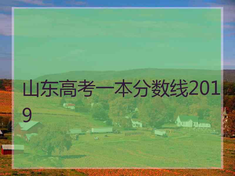 山东高考一本分数线2019