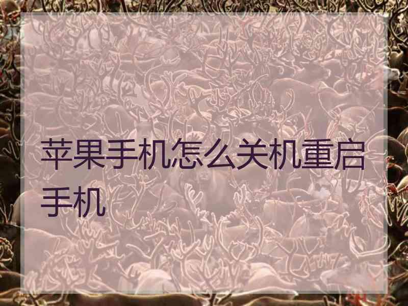 苹果手机怎么关机重启手机