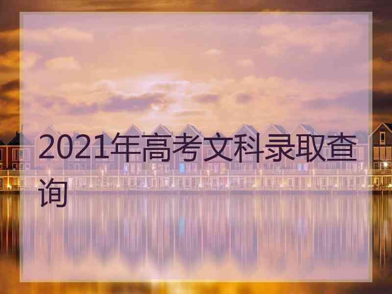 2021年高考文科录取查询