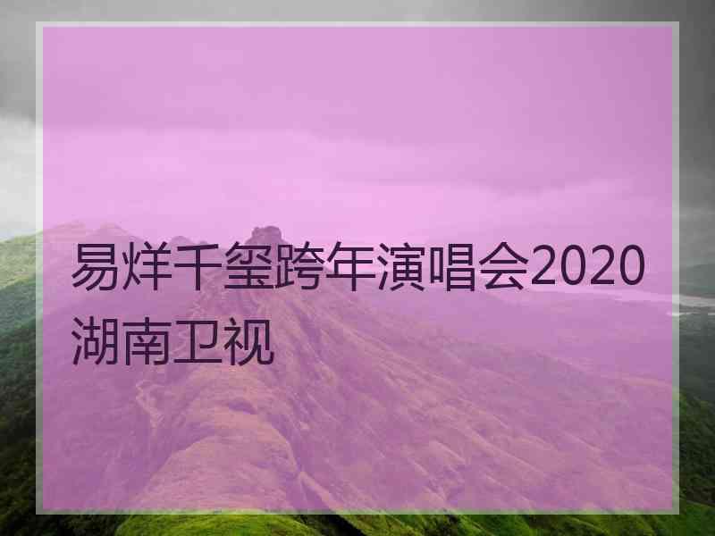 易烊千玺跨年演唱会2020湖南卫视