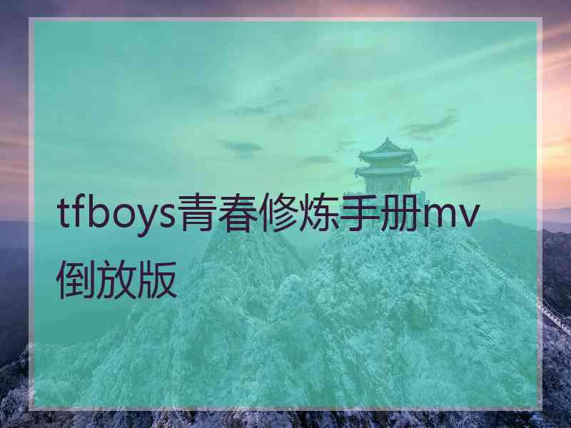 tfboys青春修炼手册mv倒放版