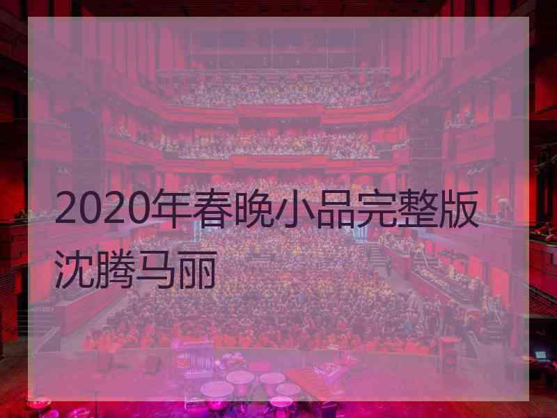 2020年春晚小品完整版沈腾马丽