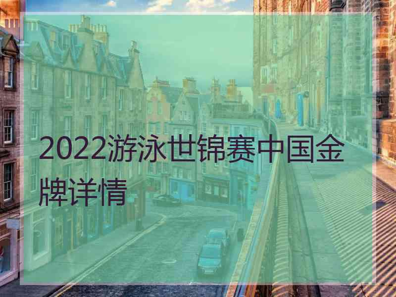 2022游泳世锦赛中国金牌详情