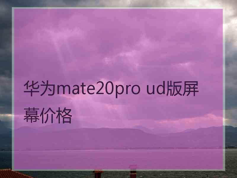 华为mate20pro ud版屏幕价格