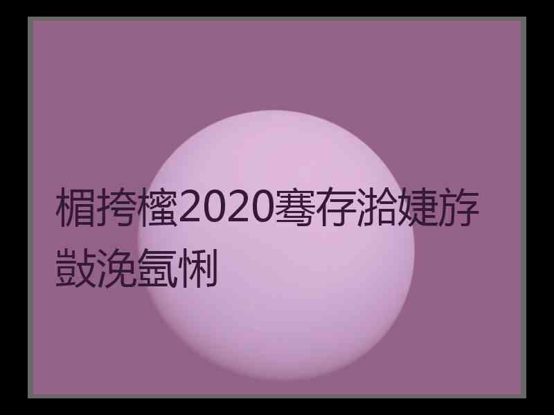 楣挎櫁2020骞存湁婕斿敱浼氬悧