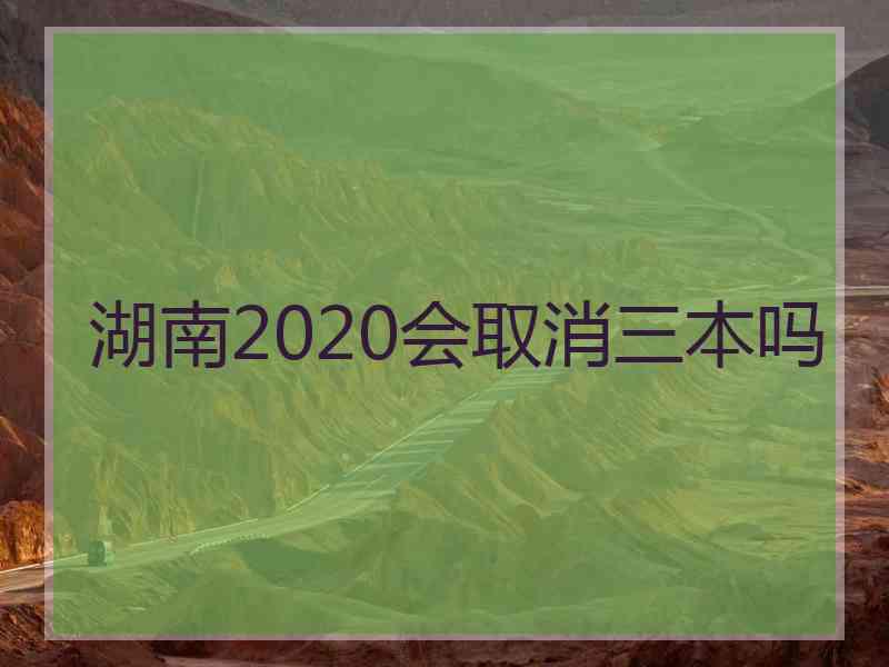 湖南2020会取消三本吗