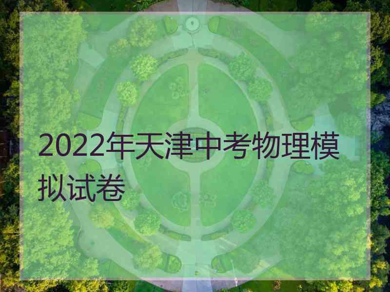 2022年天津中考物理模拟试卷