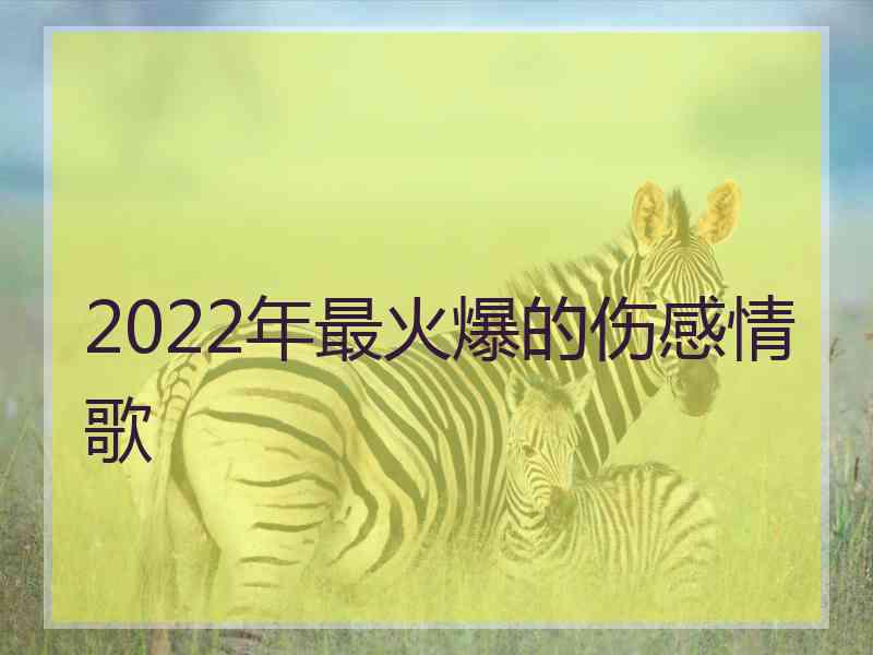 2022年最火爆的伤感情歌