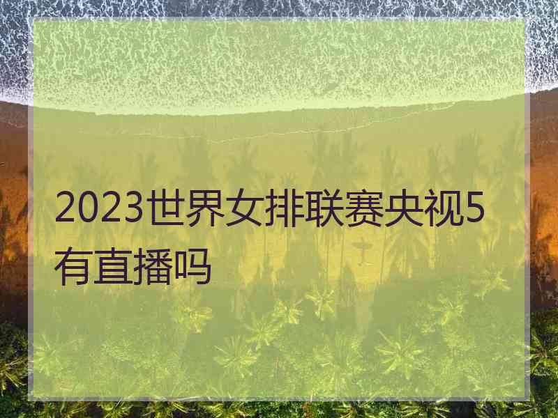 2023世界女排联赛央视5有直播吗