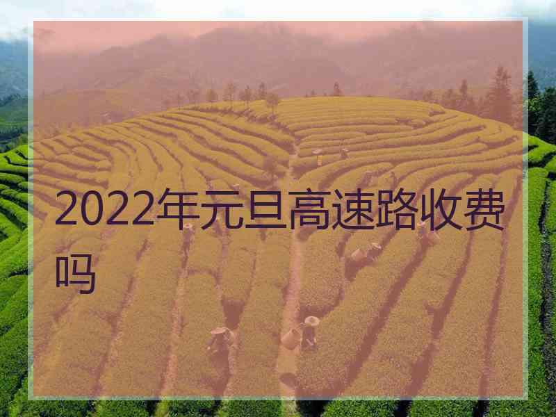 2022年元旦高速路收费吗