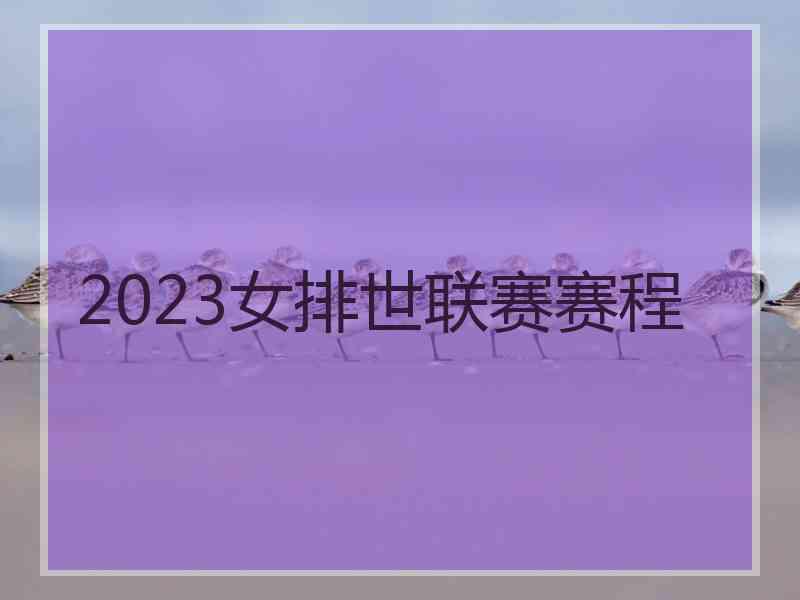 2023女排世联赛赛程