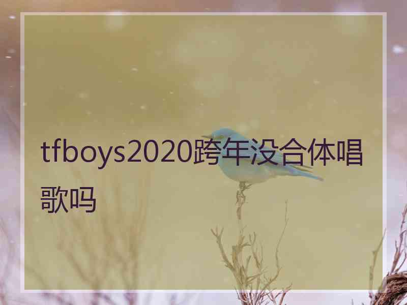 tfboys2020跨年没合体唱歌吗