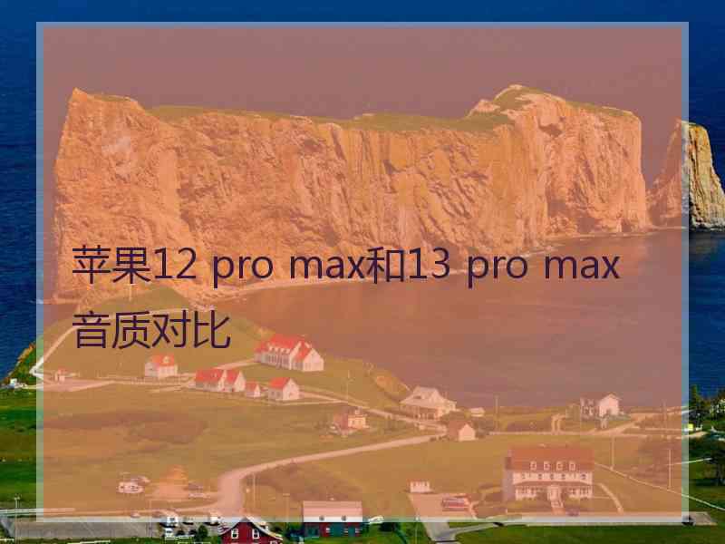 苹果12 pro max和13 pro max音质对比