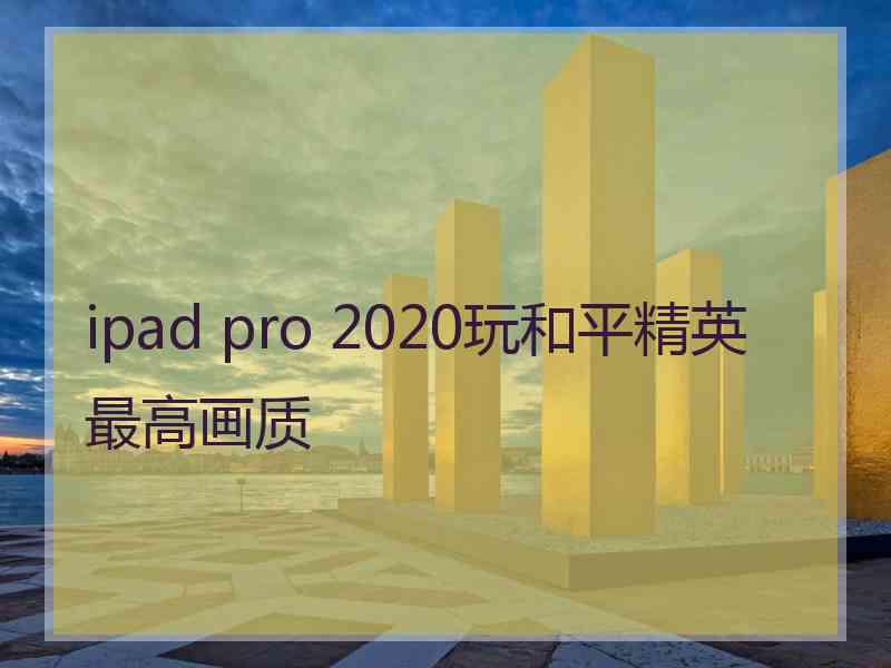 ipad pro 2020玩和平精英最高画质