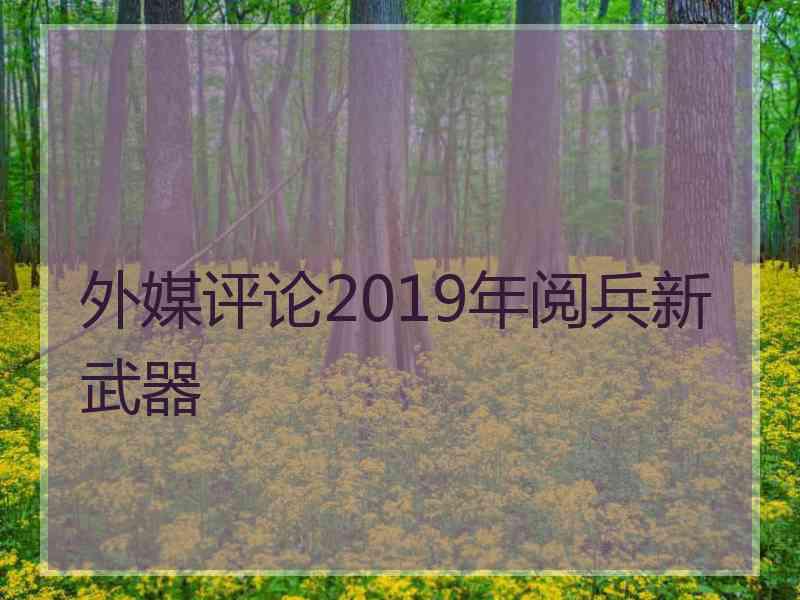 外媒评论2019年阅兵新武器