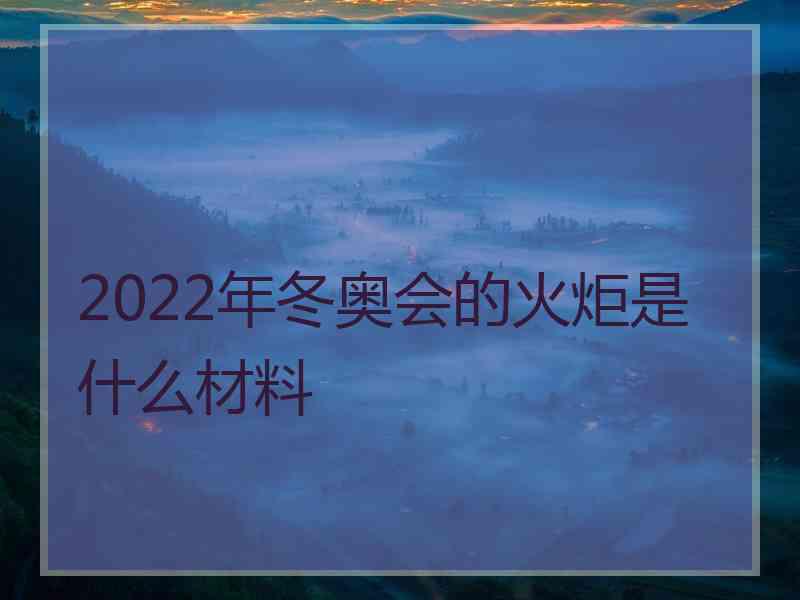 2022年冬奥会的火炬是什么材料