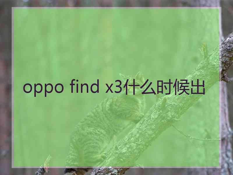 oppo find x3什么时候出