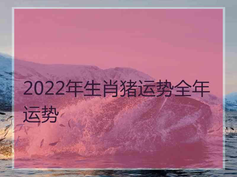 2022年生肖猪运势全年运势