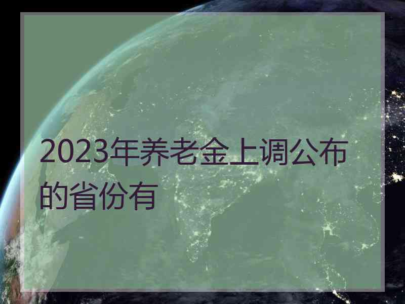 2023年养老金上调公布的省份有