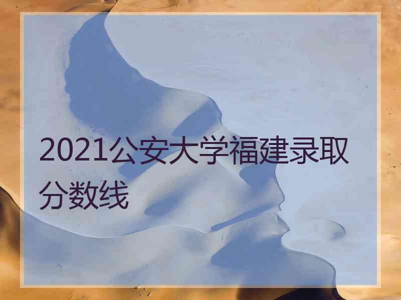 2021公安大学福建录取分数线