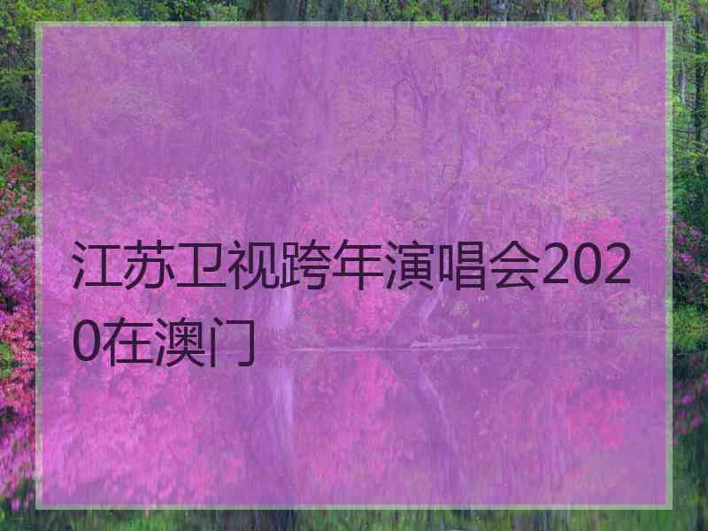 江苏卫视跨年演唱会2020在澳门