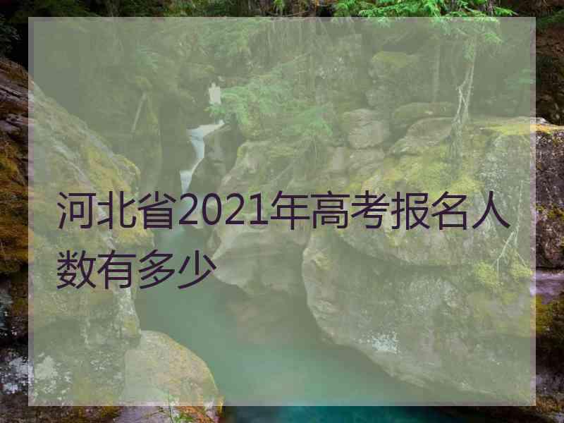 河北省2021年高考报名人数有多少