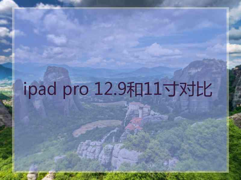 ipad pro 12.9和11寸对比