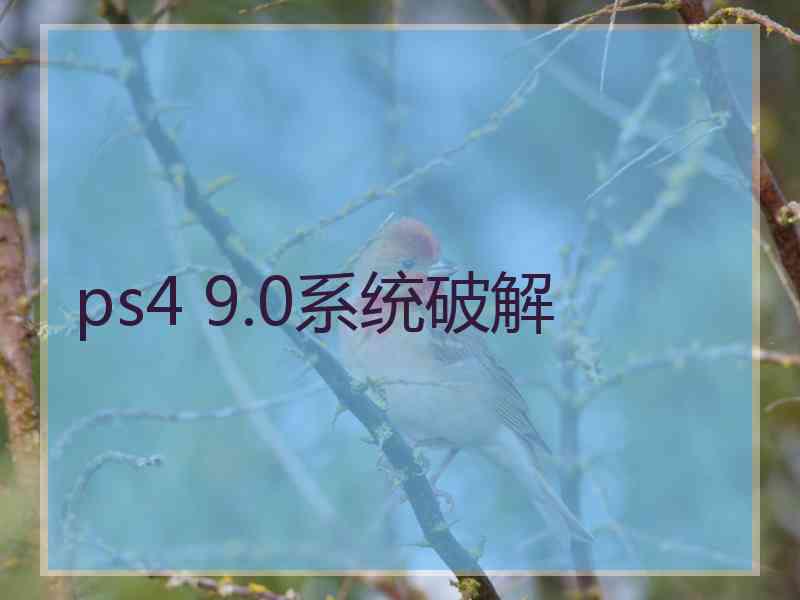 ps4 9.0系统破解