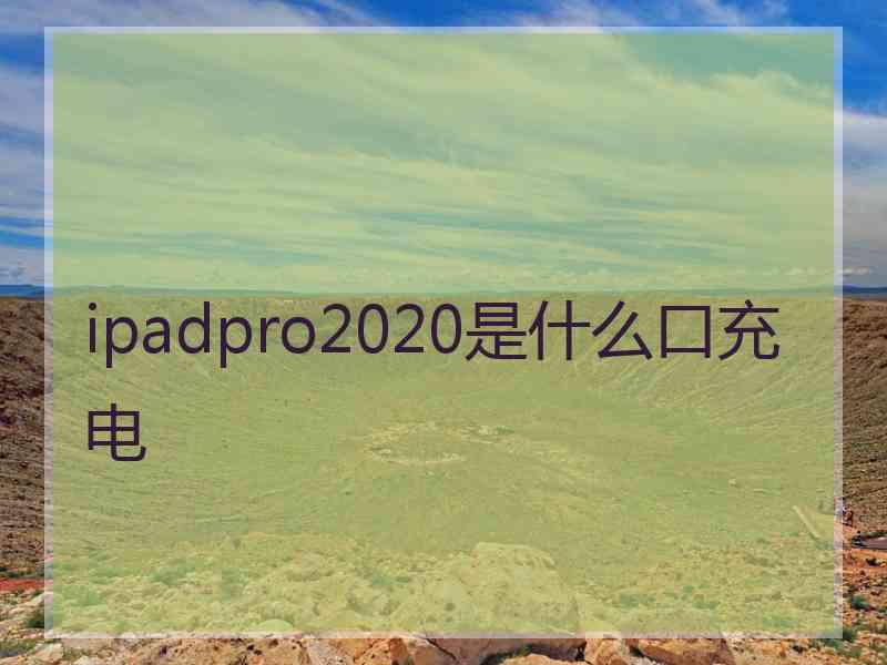 ipadpro2020是什么口充电