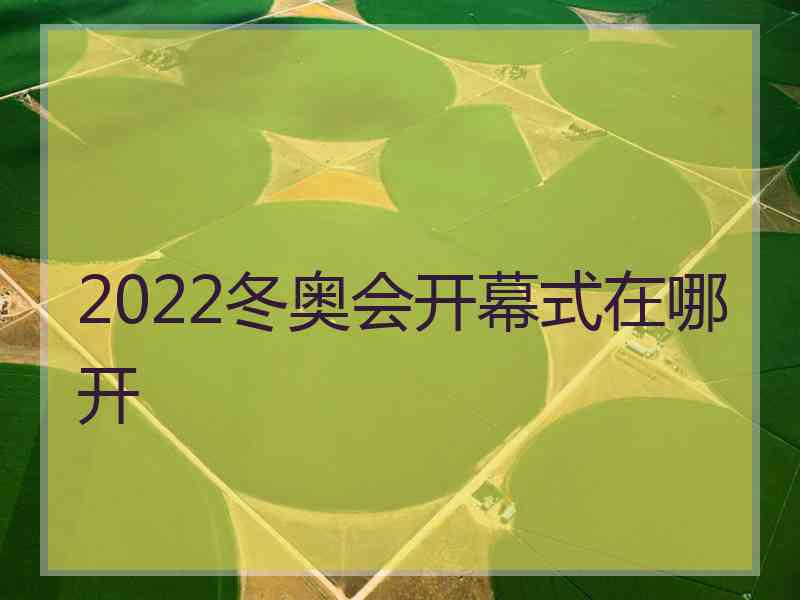 2022冬奥会开幕式在哪开