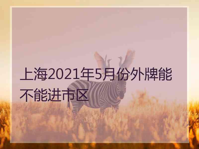 上海2021年5月份外牌能不能进市区