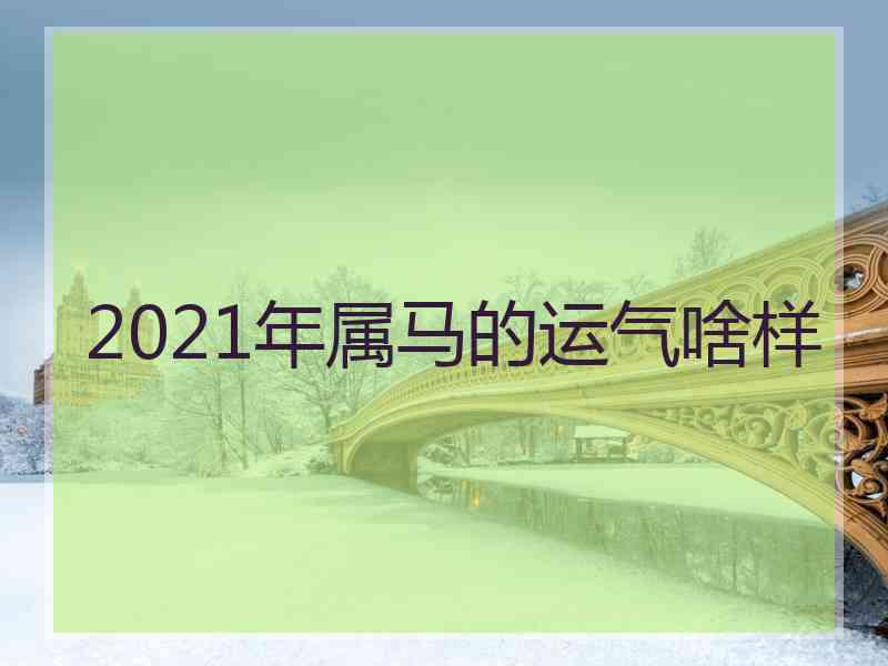 2021年属马的运气啥样