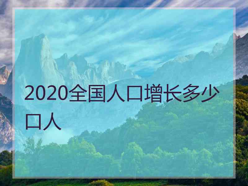 2020全国人口增长多少口人