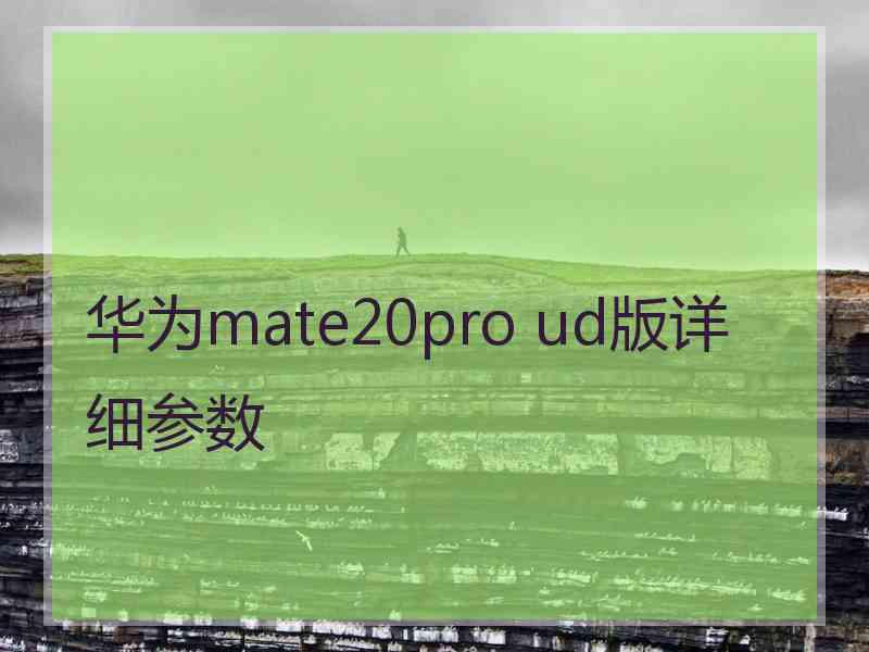 华为mate20pro ud版详细参数