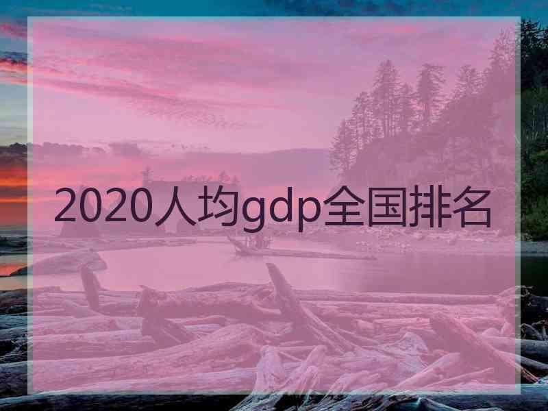 2020人均gdp全国排名