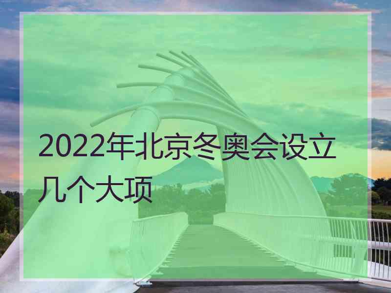 2022年北京冬奥会设立几个大项