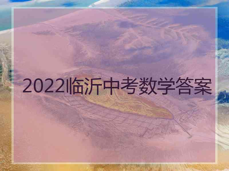 2022临沂中考数学答案